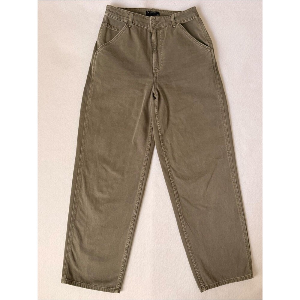 ASOS Design Wide Leg Chino Pants Olive Green Women’s US 6